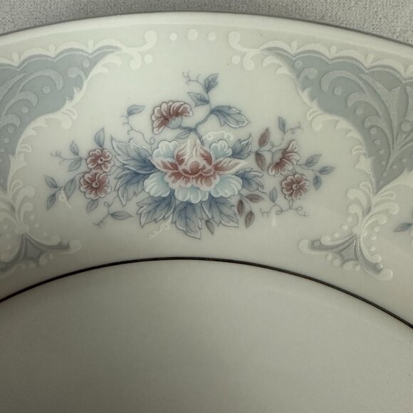 Vintage Silverie Sapphire Fine China Plate Pink & Blue Floral Platinum Trim - Picture 2 of 4